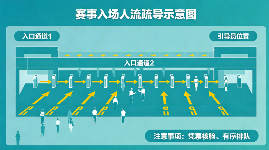 提供广州赛事入场人流疏导与闸机管理服务